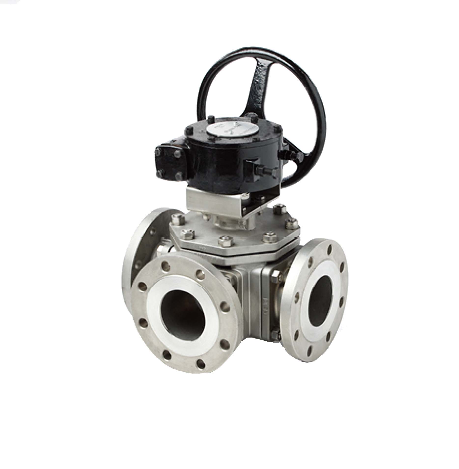 Turbine three-way ball valve