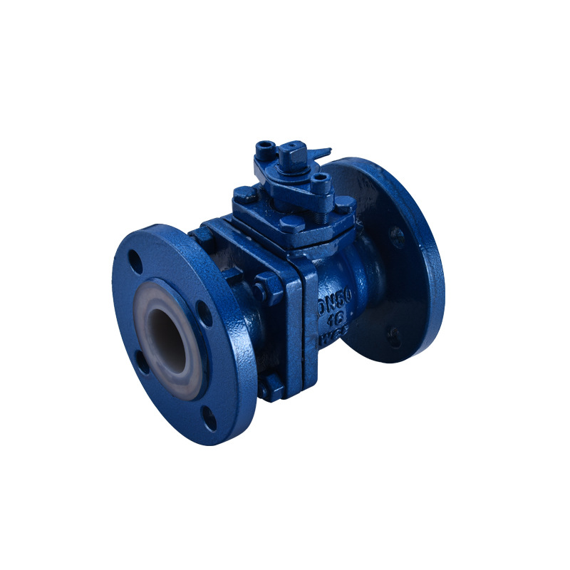 Cast steel lined fluorine ball valve